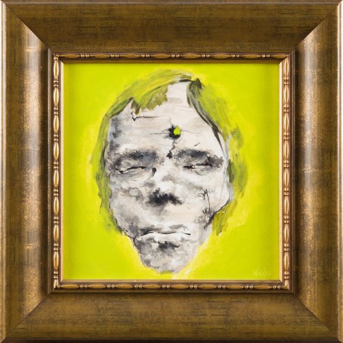 Głowa na zielonym tle, 2007, Robert Wałęka