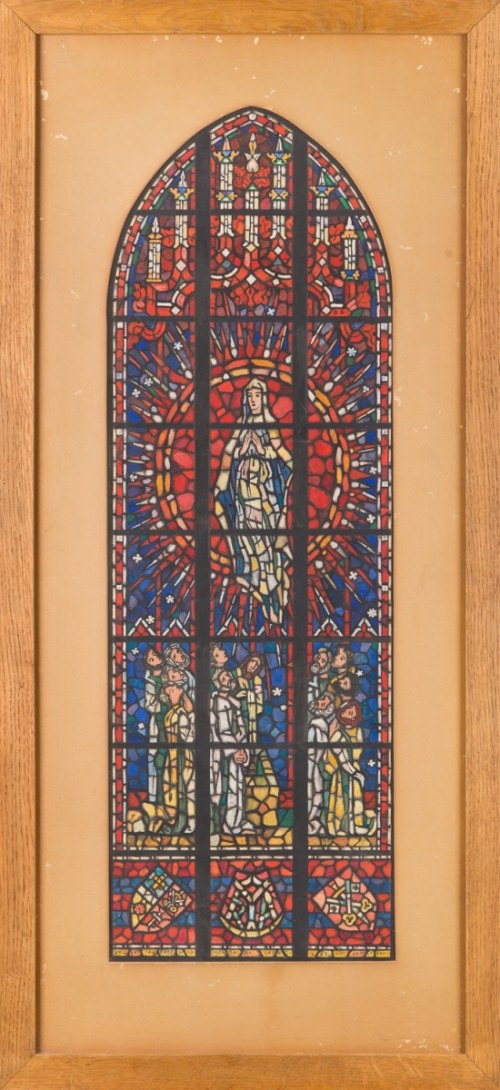 Projekt witraża, 1951, Tadeusz Wojciechowski