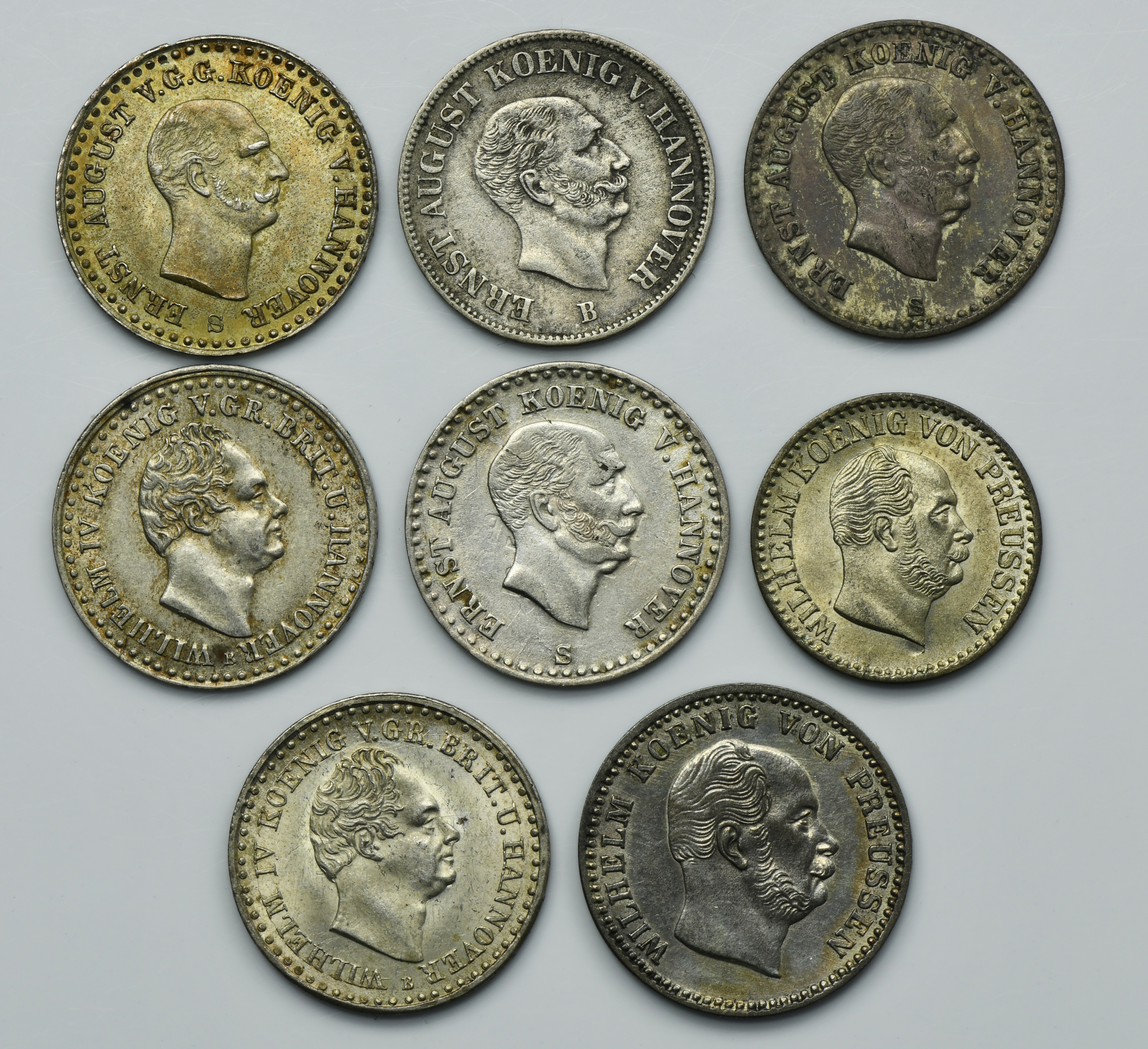 Set, Germany, Kingdom of Hannover and Kingdom of Prussia, Silber Groschen  and 1/12 Thaler (8 pcs.) - Online auction / Online bidding - Price - OneBid