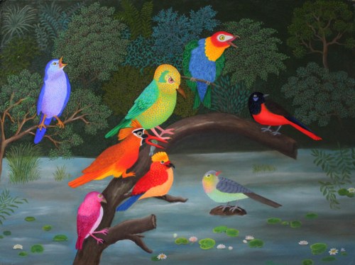 Ptaki nad stawem, 2019, Magdalena Shummer-Fangor