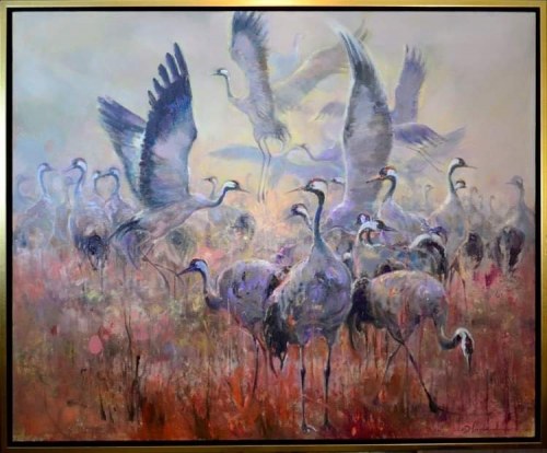 ŻURAWIE, 90 x 110 cm., Daniel Pielucha