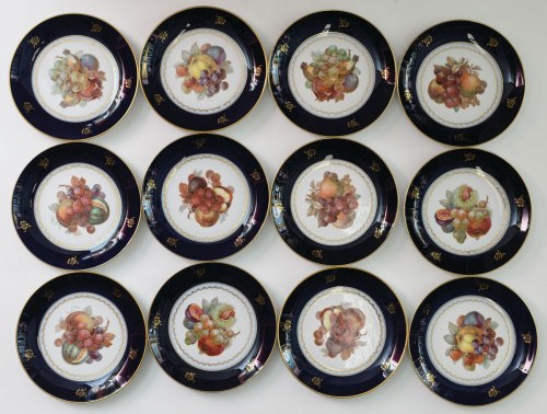 Niemcy, Selb, Rosenthal, 1927-1928, 12 TALERZY Z OWOCAMI