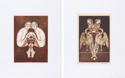 Zestaw dwóch prac: 1. Portret podwójny 2. Leda w łabędziem podwójna, Hieronim Kozłowski