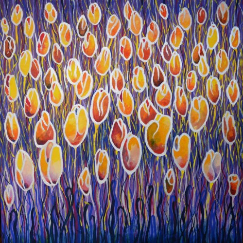 Tulipany. Ostatnie promienie słońca, 2022 r., Beata Gaudy