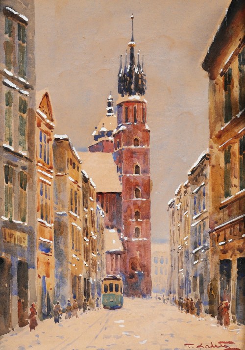 "Widok na ul. Floriańską w Krakowie", Tadeusz Kaleta