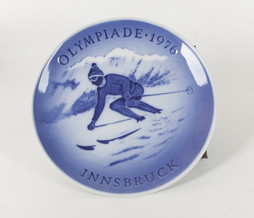Dania, XX w., Talerz pamiątkowy, dekoracyjny z Olimpiady Zimowej, INSBRUK, 1976 r., Royal Copenhagen
