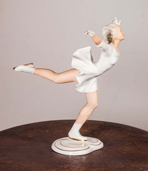 Niemcy, Łyżwiarka, ok. 1935 r., Fabryka Porcelany Schaubach