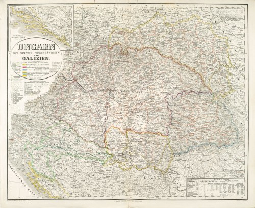 1857, Mapa Węgier i Galicji
