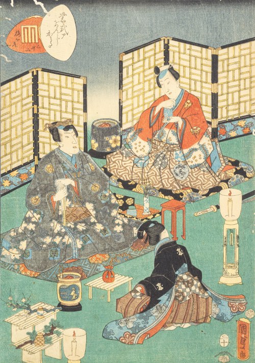 Kwitnąca śliwa, ok.1857, Utagawa Kunisada II