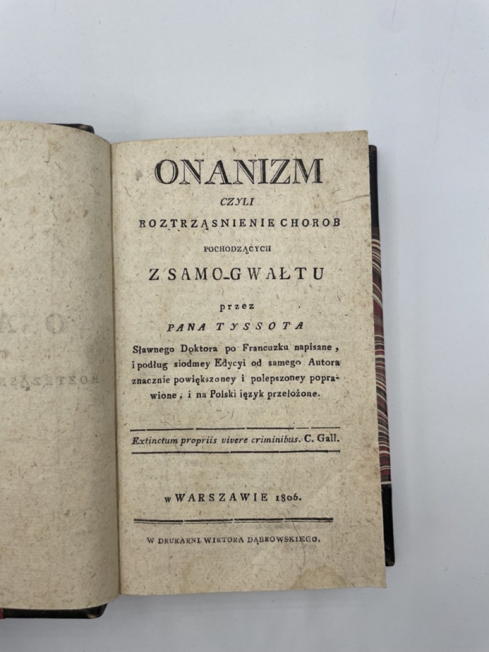 Tissot Samuel Auguste, Onanizm czyli roztrząsnienie chorób pochodzących