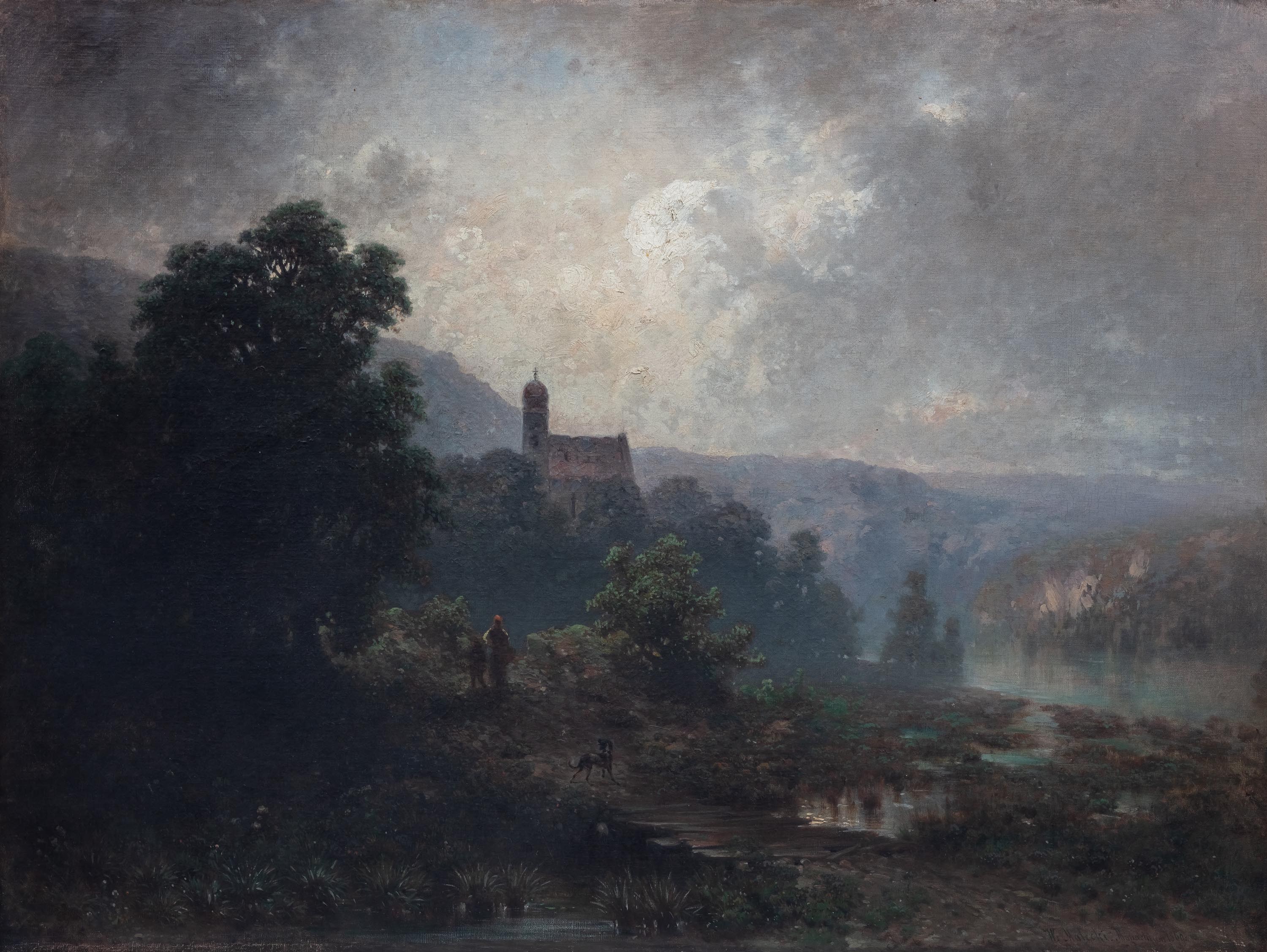 Aleksander Władysław Malecki (1836 Masłów -1900 Szydłowiec), Landscape ...