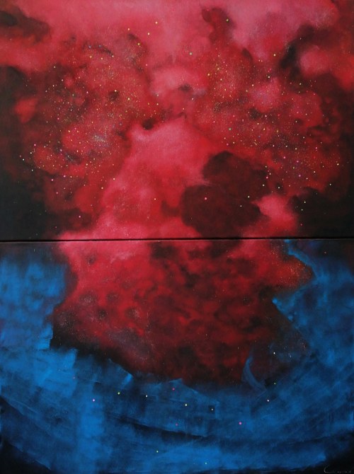 Wybuch, dyptyk, 2019, Marcin Leśniak