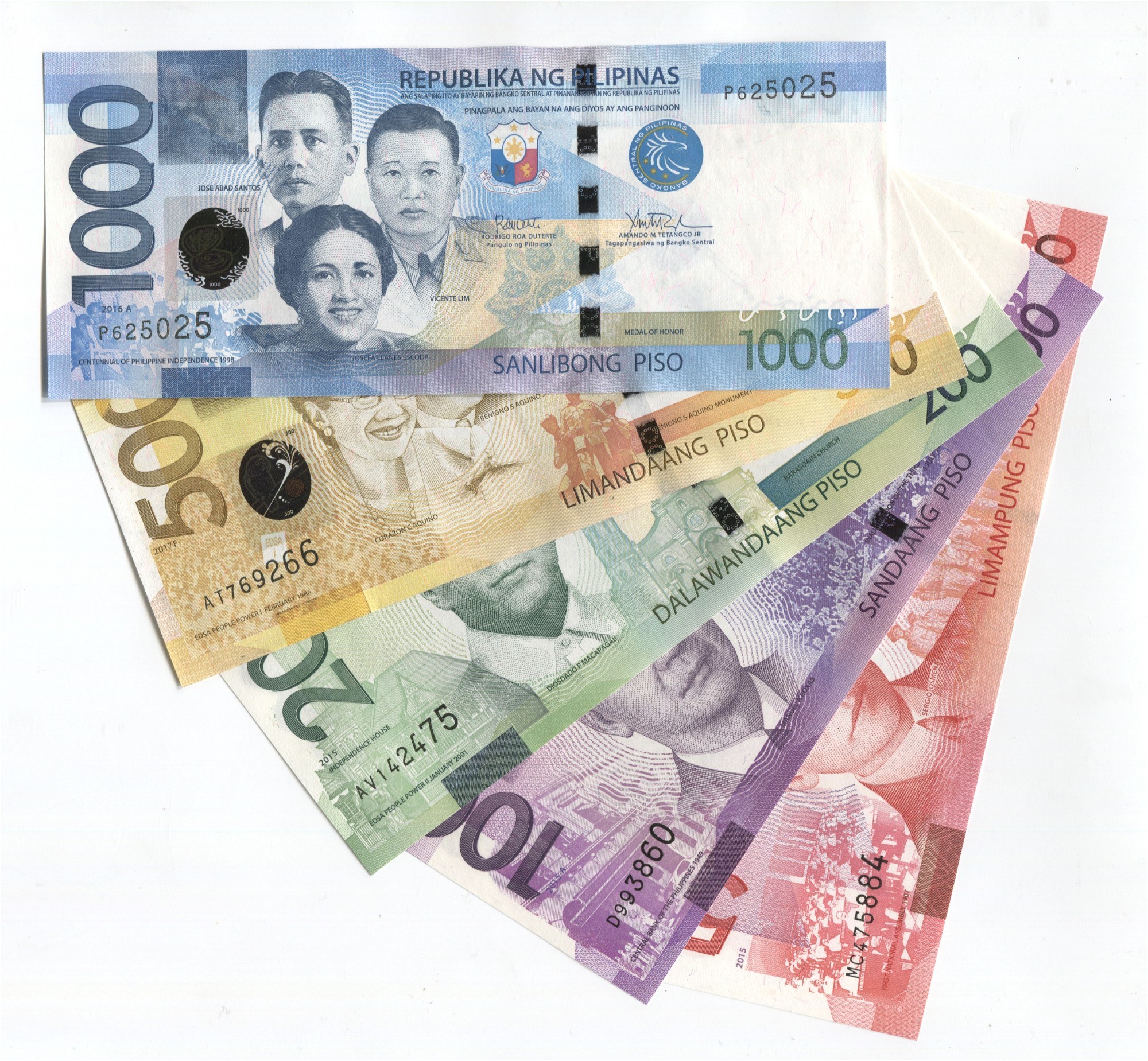 Philippines 50 - 100 - 200 - 500 - 1000 Piso 2016 - Online auction / Online  bidding - Price - OneBid