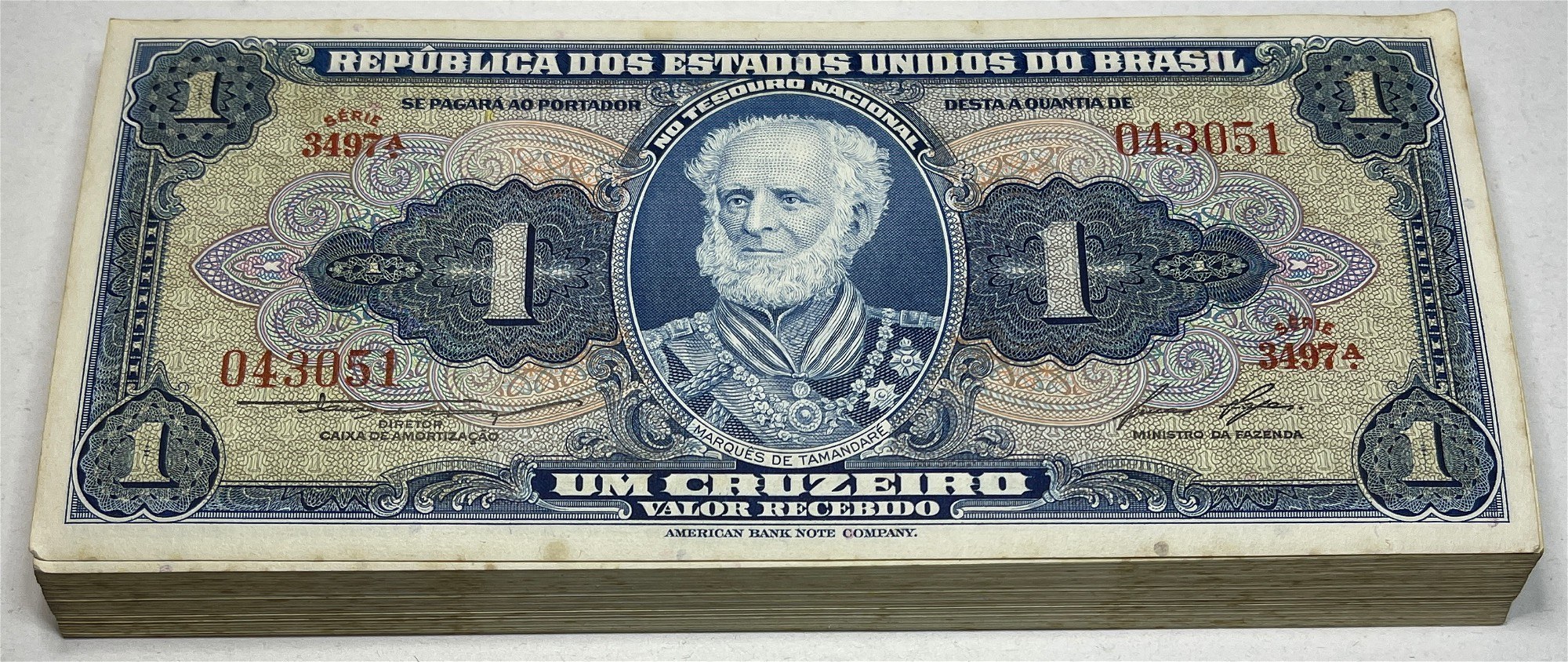 REPUBLICA DOS ESTATOS UNIDOS DO BRASIL UM CRUZEIRO 1954 PAPER CURRENCY