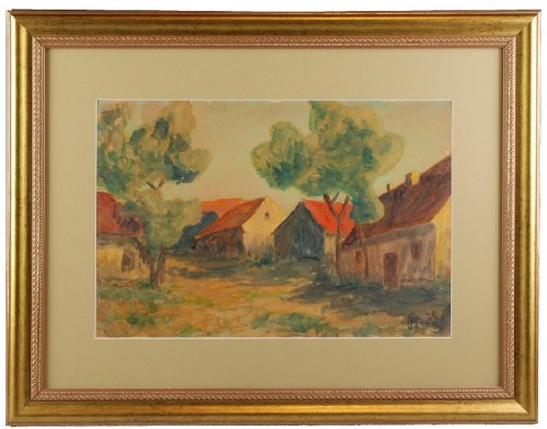 Pejzaż z domami, 1928, Jakub Pfefferberg