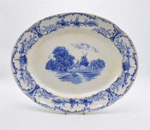 Półmisek z pejzażem i wiatrakami, Stoke Pottery
