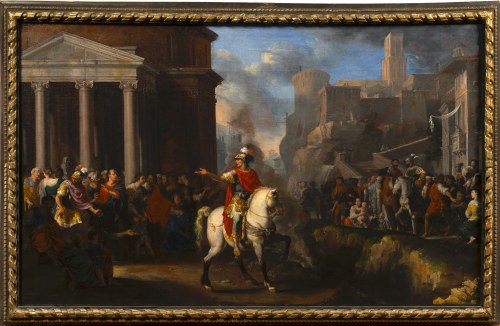 Marcus Curtius przed skokiem w przepaść, Johann Heiss (1640 - 1704), Marcus Curtius przed skokiem w przepaść, Johann Heiss