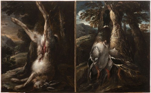 Para martwa natura, Franz Werner Tamm (1658-1724) - Przypisywany, Para martwa natura, Franz Werner Tamm