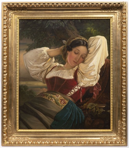 lub jego naśladowca, Dziewczyna z Montii Sabini, Franz Xaver Winterhalter (1805-1873) - Przypisywana, lub jego naśladowca, Dziewczyna z Montii Sabini, Franz Xaver Winterhalter