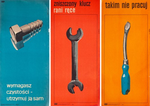 Karol ŚLIWKA (1932-2018), 1968, Zestaw Trzech Plakatów Bhp - Proj. Wiktor Górka