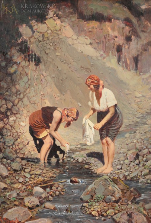 "Praczki nad strumieniem", František Mrázek