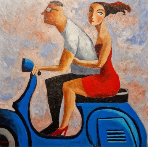 Para na motorze, 2022r., Marlena Łozińska