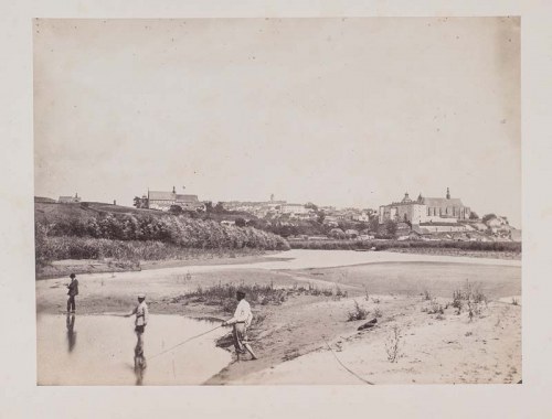 Widok na Sandomierz od południa, ok. 1870 r., Ignacy Krieger