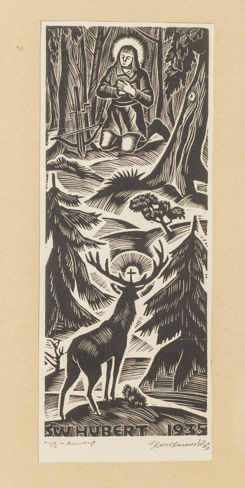 Polska, XX w. (1894 - 1960), Święty Hubert, 1935 r., Kazimierz Wiszniewski