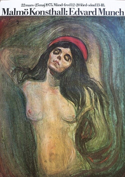 Norwegia, XX W. (1863 - 1944), Plakat wystawy monograficznej w Malmo, Szwecja z 1975 r., Edvard Munch