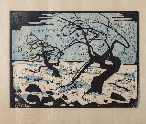Szwecja (1912 - 1985), Pejzaż z drzewami, ok.1950 r., Bertil Landelius