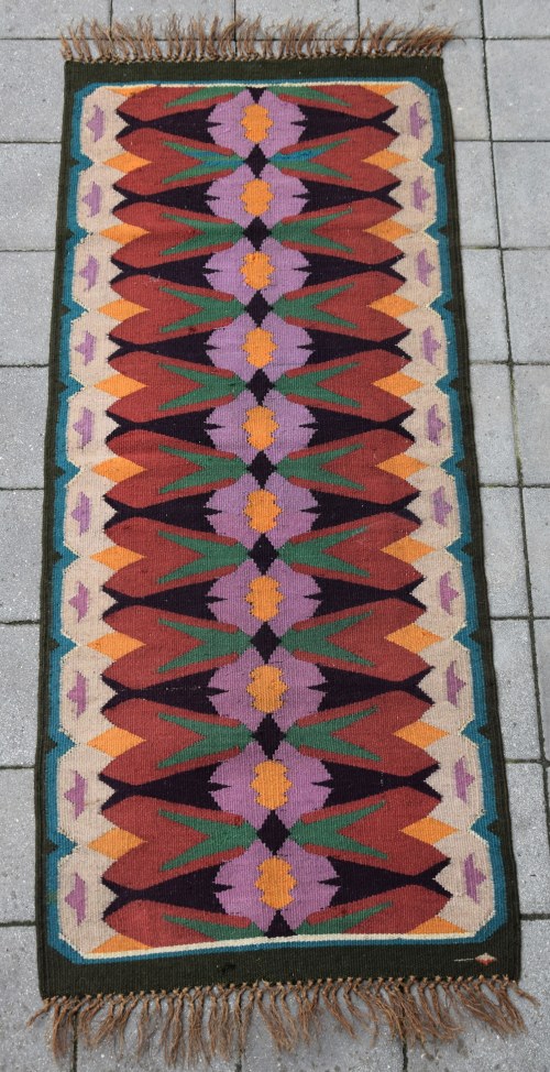 Sygnowany, Gliniany, lata 30-te., Kilimek Art Deco