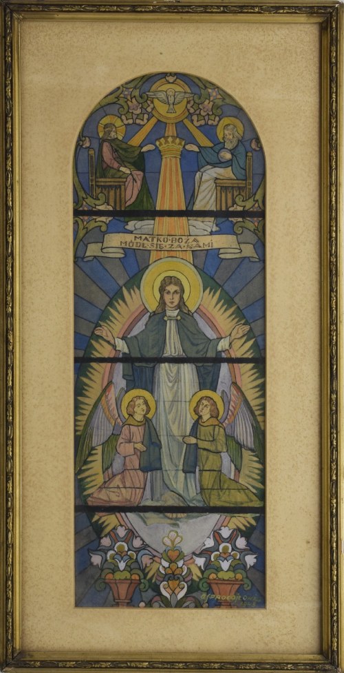 Projekt witrażu, 1948, Antoni Procajłowicz