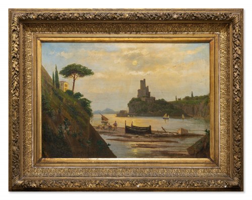 Widok zamku w Kampanii, 1895, J. Nicolla