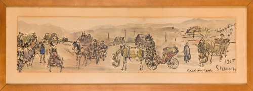 Zaprzęgi konne we wsi, 1965, Kazimierz Szemioth