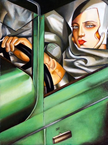 Autoportret w zielonym Bugatti, 2021, Eugeniusz Ślusarski