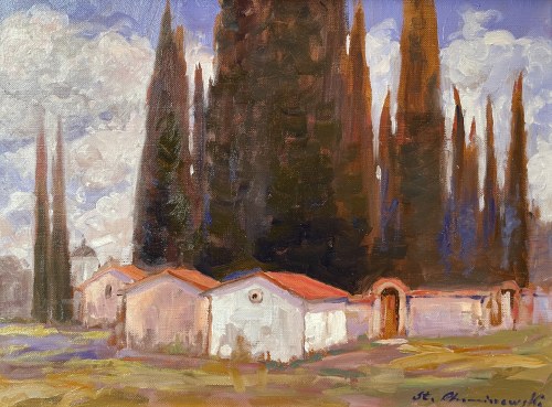Cyprysy w Pino, 2022, Stanisław Chomiczewski