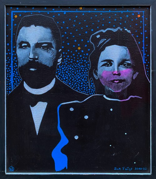 Portret sylwestrowy, 1990, Antoni Fałat