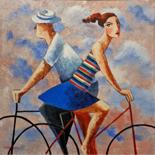 Para na rowerze, 2022r., Marlena Łozińska