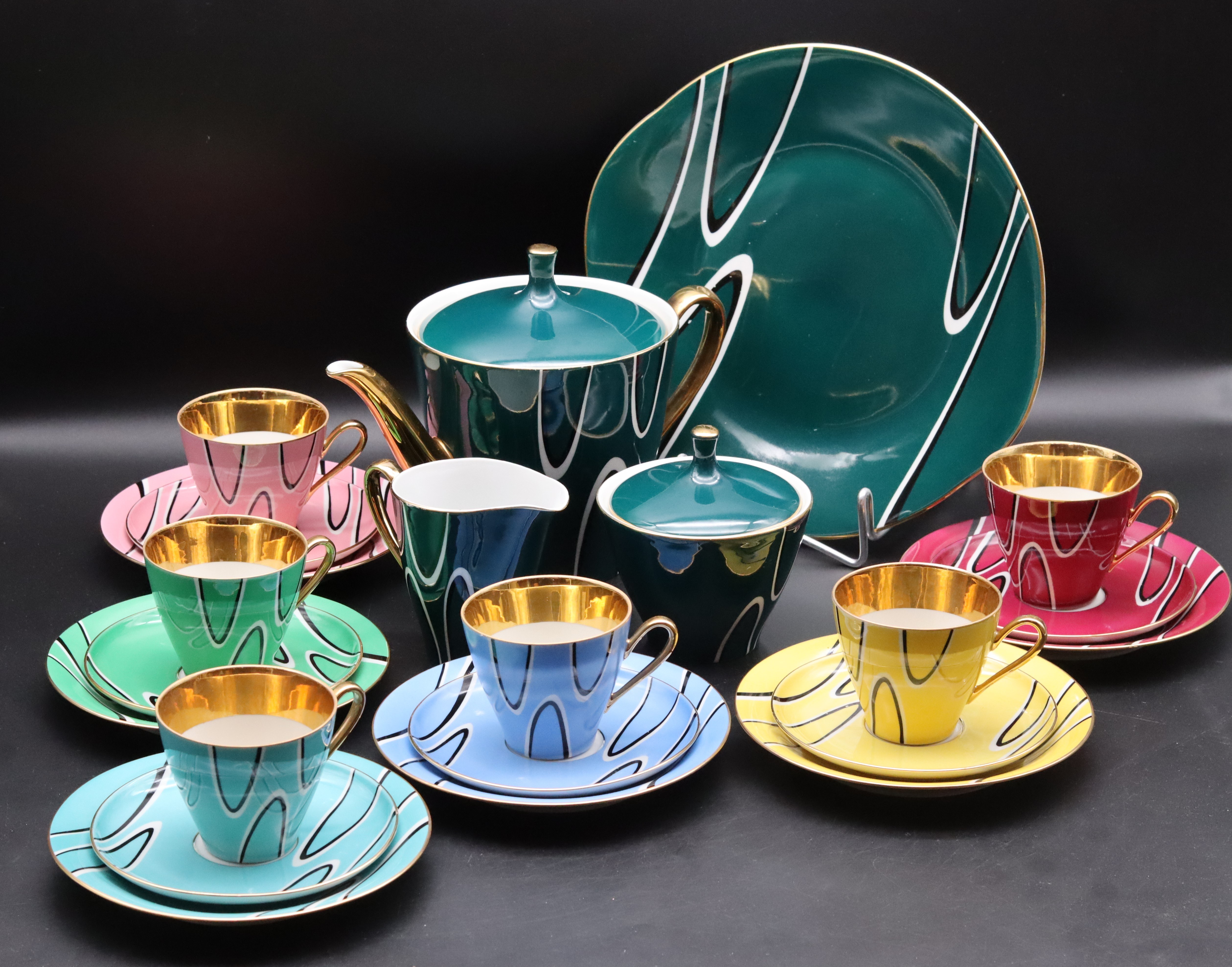 Lady tea service Ćmielów W. Potacki 1960s - Online auction