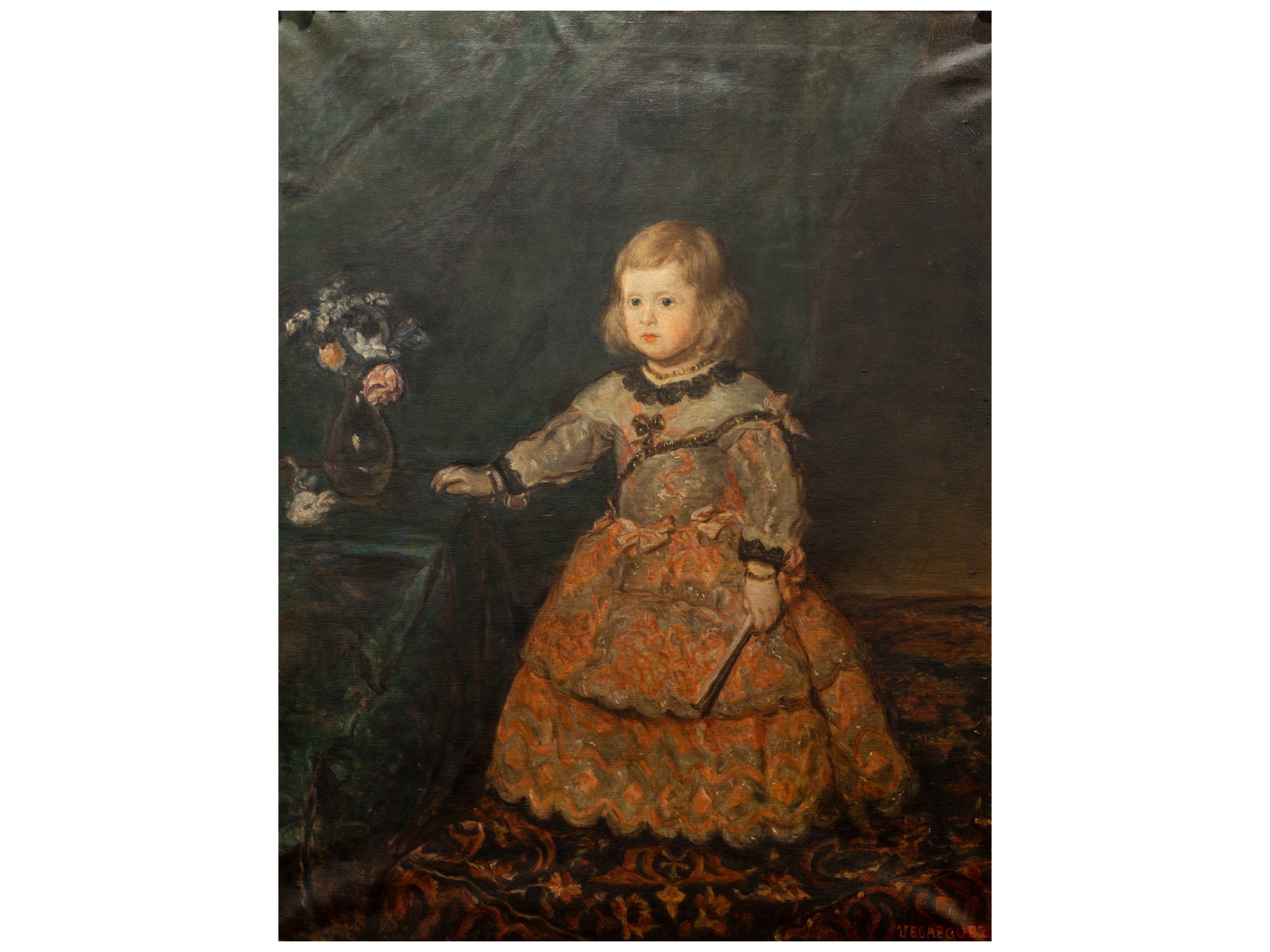 infanta margarita teresa in a pink dress Diego Velazquez, Seville 1599 - 1660 Madrid, succession, Infanta Margarita  Teresa in pink dress - Online auction / Online bidding - Price