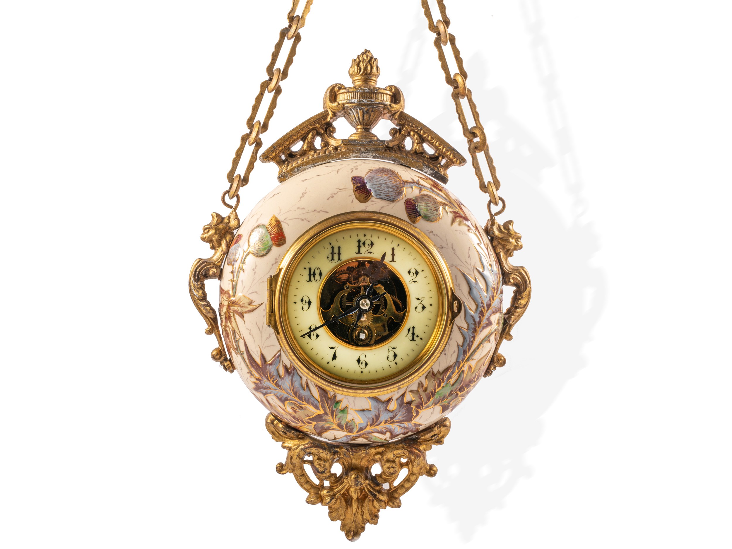 Wall clock, Zsolnay, Pecs, Around 1895/1900 - Aukcja internetowa ...