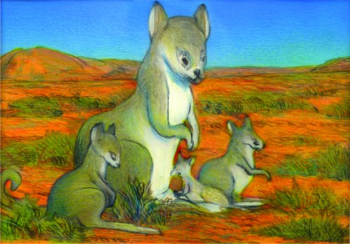 „Rodzina kangurów w Nowej Południowo-Zachodniej Australii”, 1989, Richard Wawro