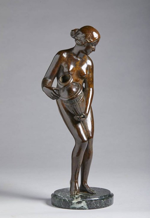 1930-1940, Kobieta z wazonem, Brąz Art Déco