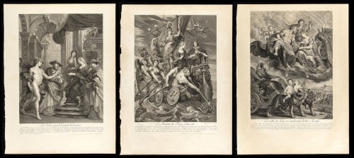 La Gallerie du Palais du Luxembourg -- lot of 3 plates, Jean-Marc Nattier