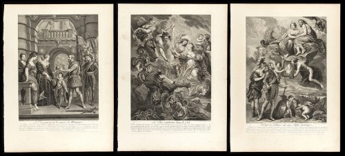 La Gallerie du Palais du Luxembourg -- lot of 3 plates, Jean-Marc Nattier