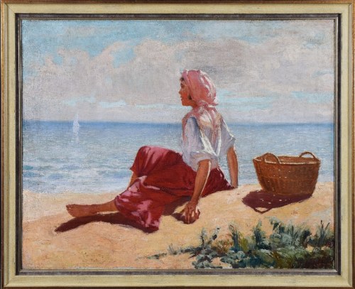 Hel - na plaży, 1937, Jakub Michał Kasprowicz