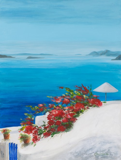 Wakacje na Santorini, 2022, Elżbieta Ponińska