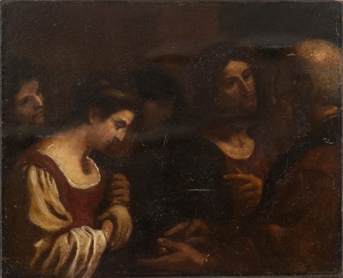 XVII/XVIII WIEK, Chrystus i cudzołożnica, Następca Giovanni Francesco Barbieri Zwany Guercino
