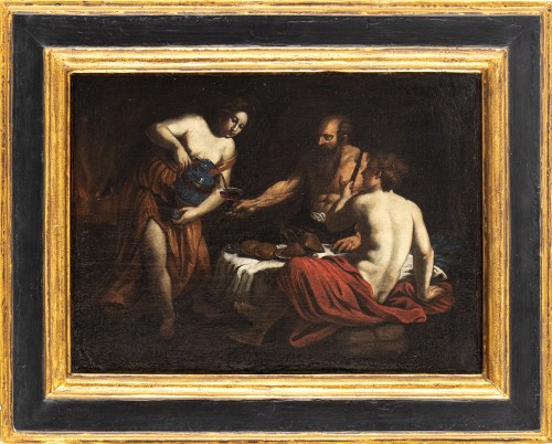 1578 - Roma, 1649), ATTRIBUITO, Lot i jego córki, Alessandro Turchi