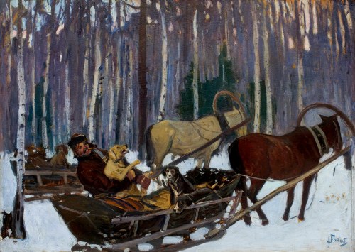 Na polowaniu, ok. 1900-1915, Julian Fałat